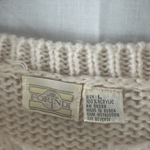 Forindi vintage women’s chunky knit acrylic pullover sweater sz Large - Picture 6 of 6